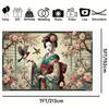 2D Japanese Geisha Cherry Blossom Backdrop Party Background Banner