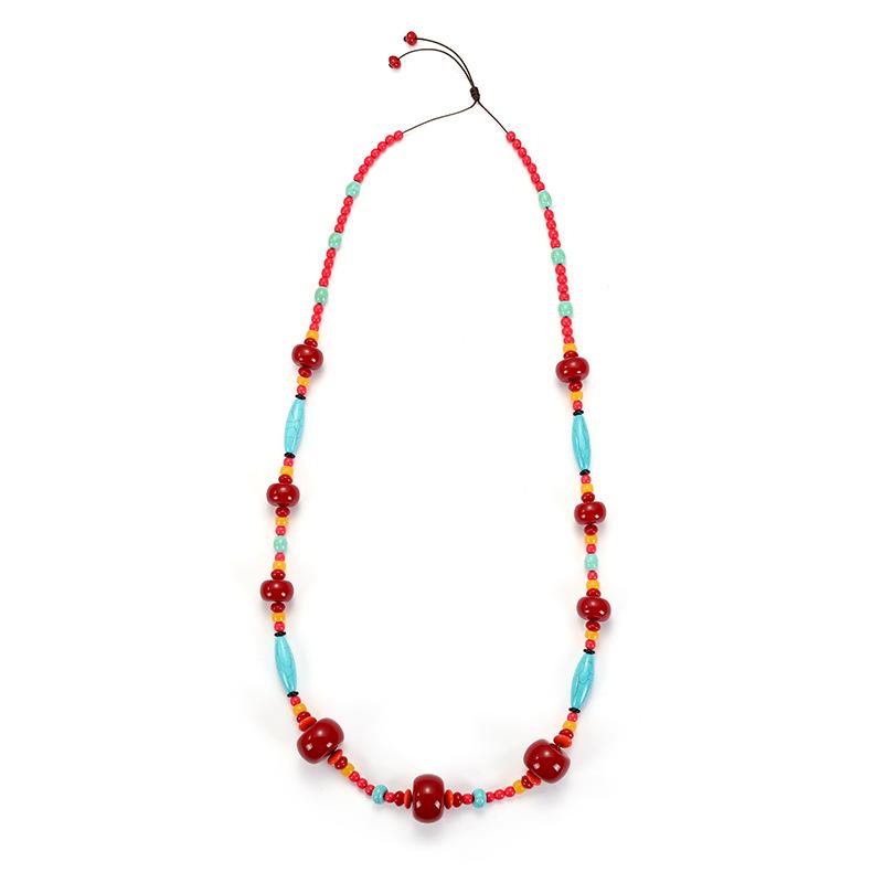 Böhmisches Retro Halsketten- & Ohrring-Set: Ethnischer Stirnschmuck im tibetischen Stil