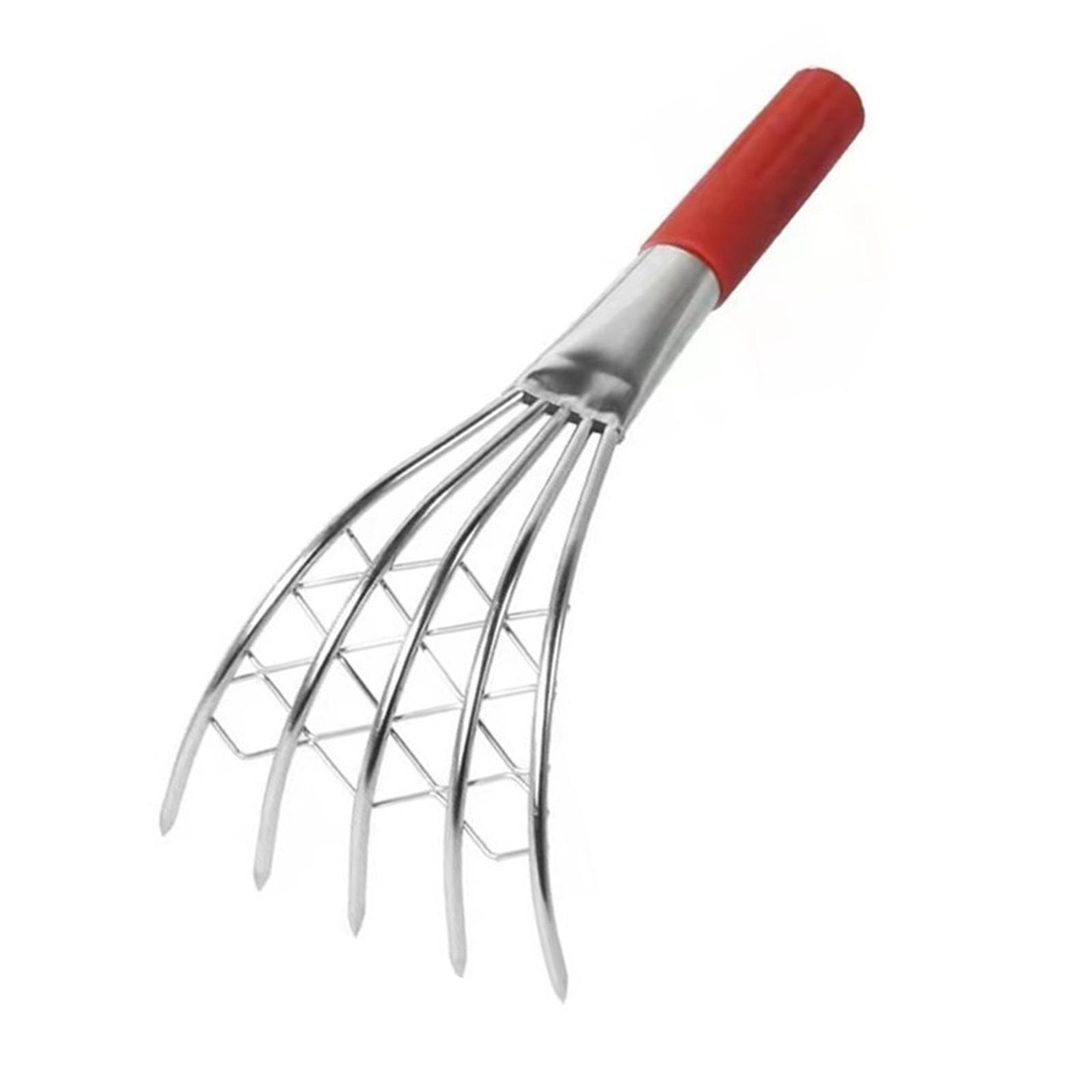 

Claw Rake with Mesh Net with Ergonomic Handle Bonsai Hook Rake Handled Shells Clam Digger for Weeding Beach Digging Tools
