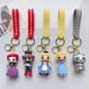 Cartoon Alice In Wonderland Kawaii Alice Mad Hatter Red Queen Figure Car Key Chain Male And Female Bag Pendant Ornament Toy Gift