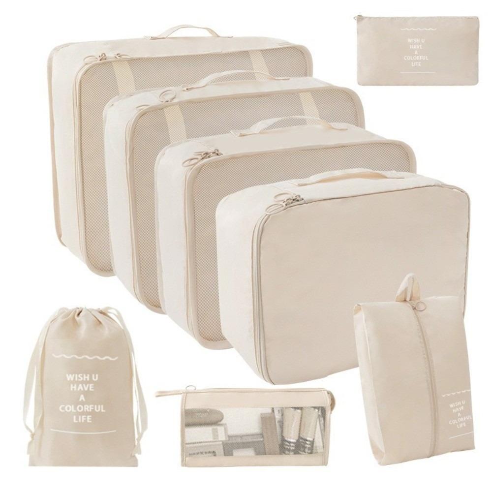 8 PCS/Set Large Capacity Travel Storage Bag Set Polyester Suitcase Organizer  Wardrobe