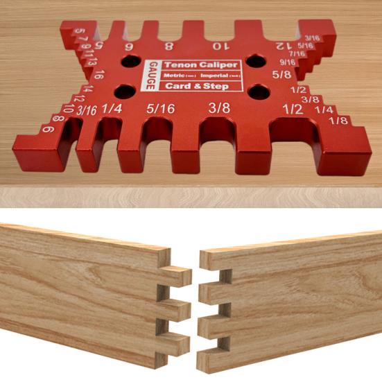 Woodworking Tenon Card Caliper Measurement Tool Durable Structure Comfortable Grip Smooth Operation Portable Tenon Card Caliper