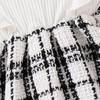 Baby Mädchen Strampler Kleid Set Lässige Rüschen Langarm Plaid Overalls und Stirnband für Neugeborene Kleinkind