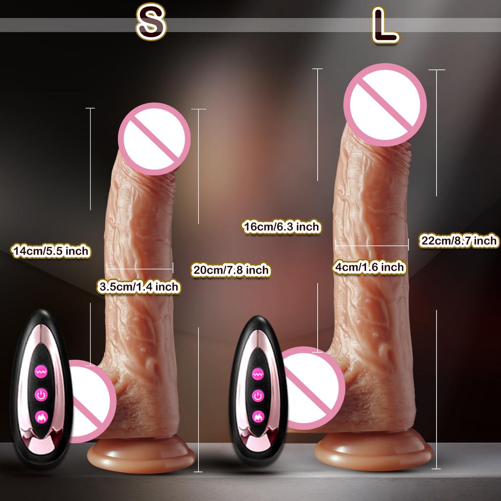 Realistický dildo vibrátor pro ženy dildo sexuální hračky vyhřívací péro dálkové ovládání penis vibrátory teleskopické dildo anální sexuální stroj