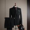 Men's High-End Slim-Fit Suit Set: Business Formal, Groomsman, Wedding Groom's Wear, Wrinkle-Resistant Jacket