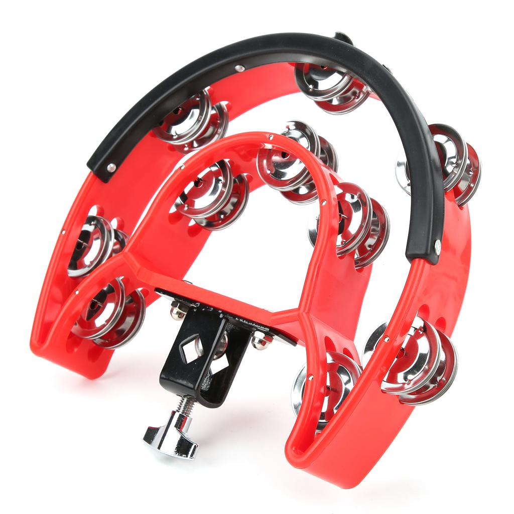 Half Moon Tambourine Metal Jingles Double Row Handheld Musical Percussion Instrument DT‑66
