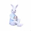 Easter Bunny Figurine Cute Design Holding Egg Ornament Vivid Details Resin Hare Statue for