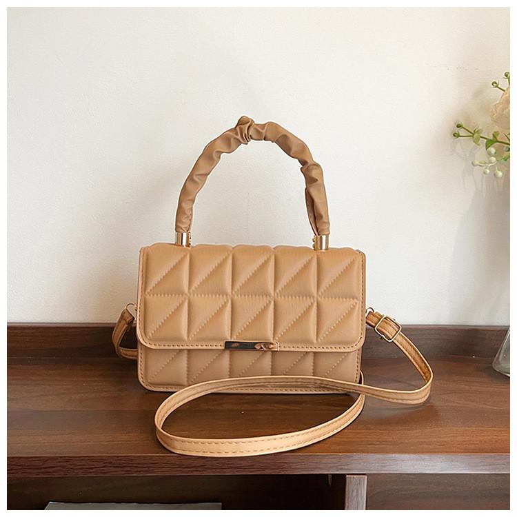 Pu Crossbody Bag For Women Small Square Design With Stitching For Daily Casual Use