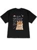 Men's Women's T-shirt Fashion T Shirts with Santa Hat and Korean Text Cute Cat Printed Tee Cozy Korean Style Y2k Summer Clothes