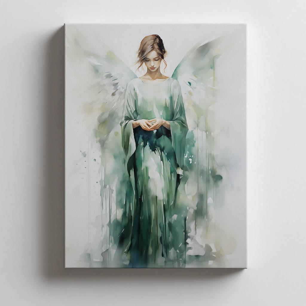 Plakat Mistyczna Piękność W Zielonym Blasku Plakat Mistyczna Piękność W Zielonym Blasku, 30X40 Cm, Rama Drewniana Ciemny Brąz, Papier Matowy 230 Gsm