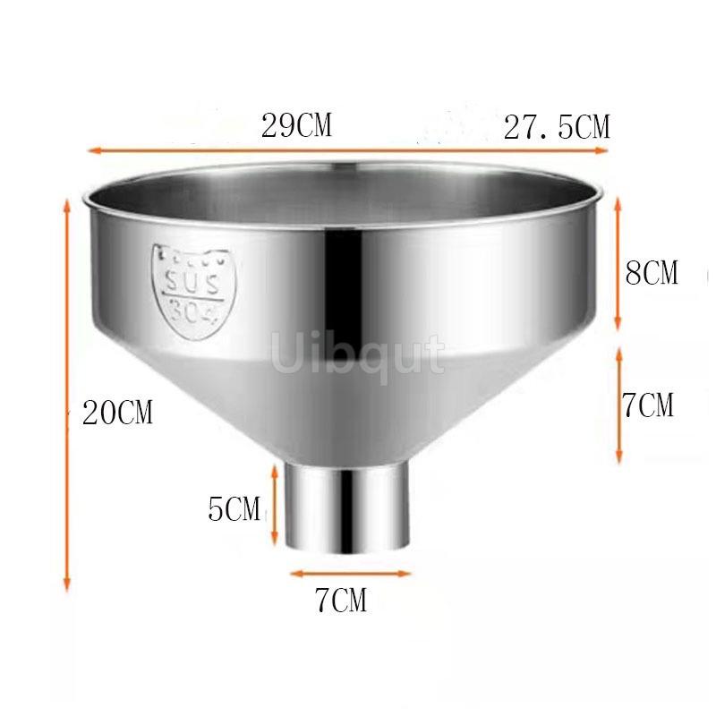 304 Big Stainless Steel Funnel Kitchen Oil Liquid leakage Funnel refueling Detachable Filter Wide Mouth Funnel Kitchen Tools