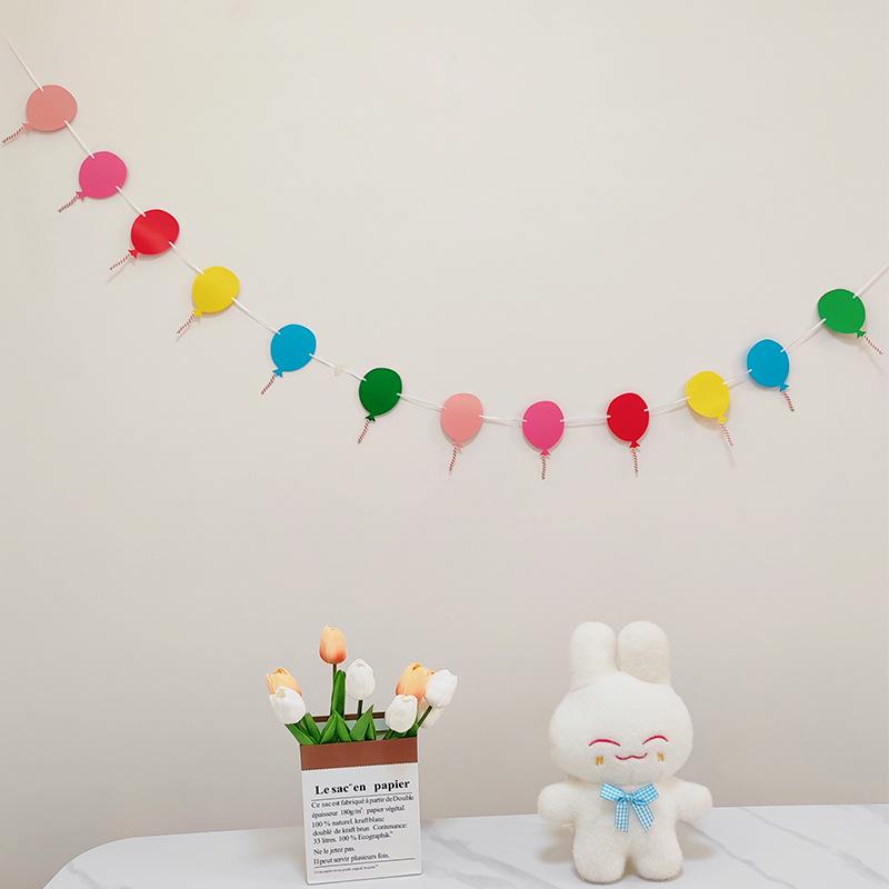 Colorful Happy Birthday Flag Decoration for Baby's First Birthday Photoshoot