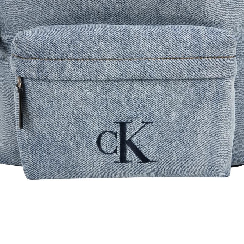 Calvin Klein Zaino in Tessuto Grande Capacità Stile Retrò da Campus Zaino da Uomo Blu Chiaro Denim 4G3138G-VGO