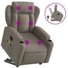 Recliner Chair with Lift Function Taupe Fabric