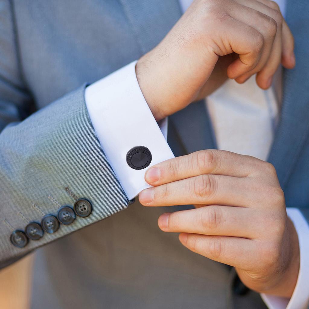 Men Crystal Cufflinks Black Color Business Conferences Cuffs Button for Gentlemen Shirt Wedding Cuff Links Gifts
