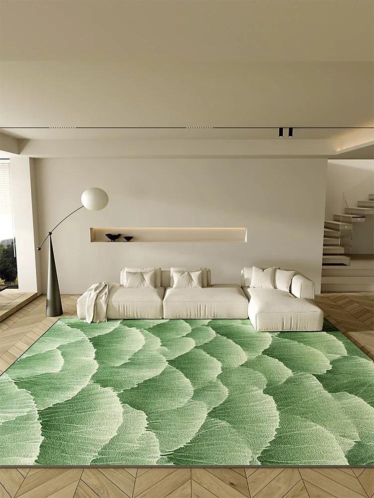Minimalist Natural Area Rug for Living Room Bedroom Organic Textured Design Machine Washable Soft Non-Slip Mat
