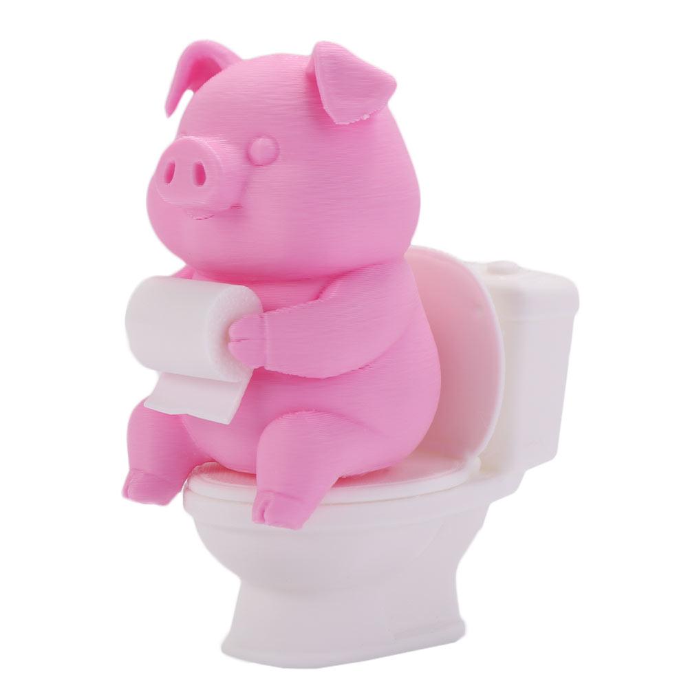 Cartoon Pig Figurine 3D Printed Toilet Pig Decoration Pig Desktop Ornaments  Home Office