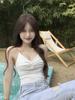 #Hong Kong flavor neck cross sling vest inside, women's French outer wear, beautiful back design, sleeveless sexy top
