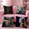 Artistic JJohannes Vermeer Cushion Cover Pillow Case Ultra Soft Skin Friendly Fabric Cloud Like Comfort  Concealed Zipper