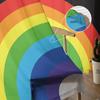 Lustige Regenbogen Schwarze Tüllgardinen Wohnzimmer Küche Chiffongardine Schlafzimmer Balkon Transparente Gardine Mode Heimdeko