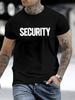 Męska koszulka SECURITY Casual z okrągłym dekoltem i krótkim rękawem Letni top