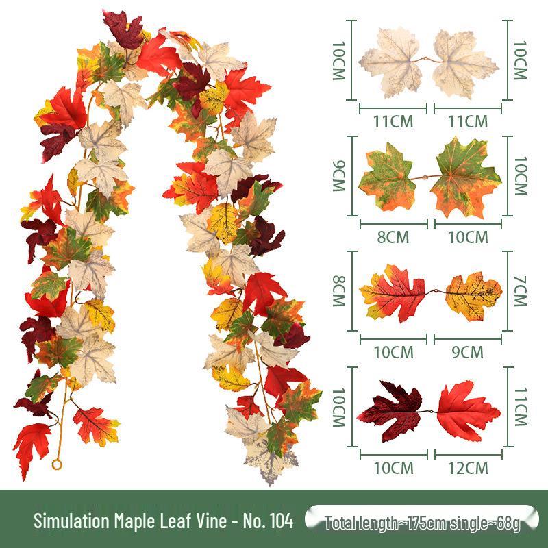 Artificial Maple Leaf Vine for Autumn Harvest Festival & Thanksgiving Decorations
