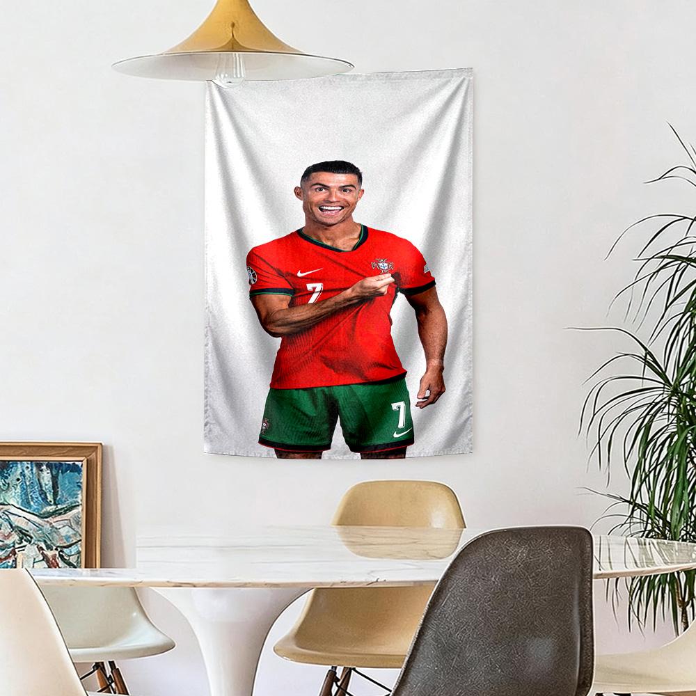 Cristiano Ronaldo Vægdekoration Vægtæppe Kunst Til Kæledyrs Mindesmærke Fødselsdag Bryllupsfest Baggrund Familiegave