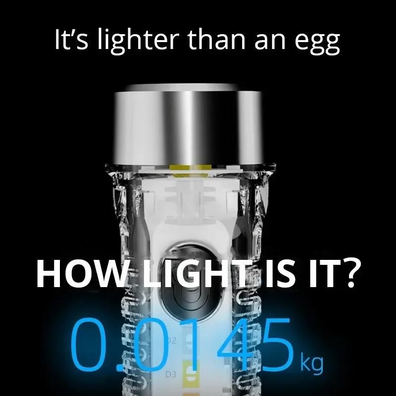 USB Wiederaufladbare LED Taschenlampe LED Mini Schlüsselanhänger Licht Multifunktionale Tragbare Taschenlampe Handlampe für Camping Spaziergang Angeln