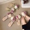 Fashion Trendy Double - Strap Flower Slides | Stylish & Photo - Ready, Ideal for Fairy - Chic & Outing Outfits