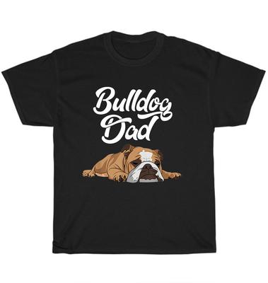 T-shirt Unisexe Drôle Cadeau NOUVEAU Papa Bouledogue Anglais Chien Animal de Compagnie Chiot Amoureux des Animaux