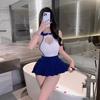 Sexy Lingerie Sexy Leaking Back Short Skirt Sailor Uniform Seduction Campus Breast Exposed Role-playing Suit Small Breasts Show Big