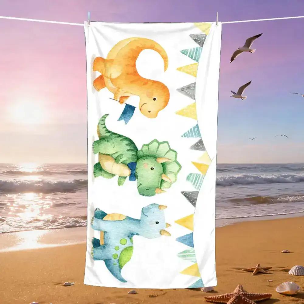 1pc Dinosaur Archaeology Theme Day Beach Towel, DIY Craft Festival Beach Towel, Soft, Absorbent, Quick-Drying, Dinosaur Era