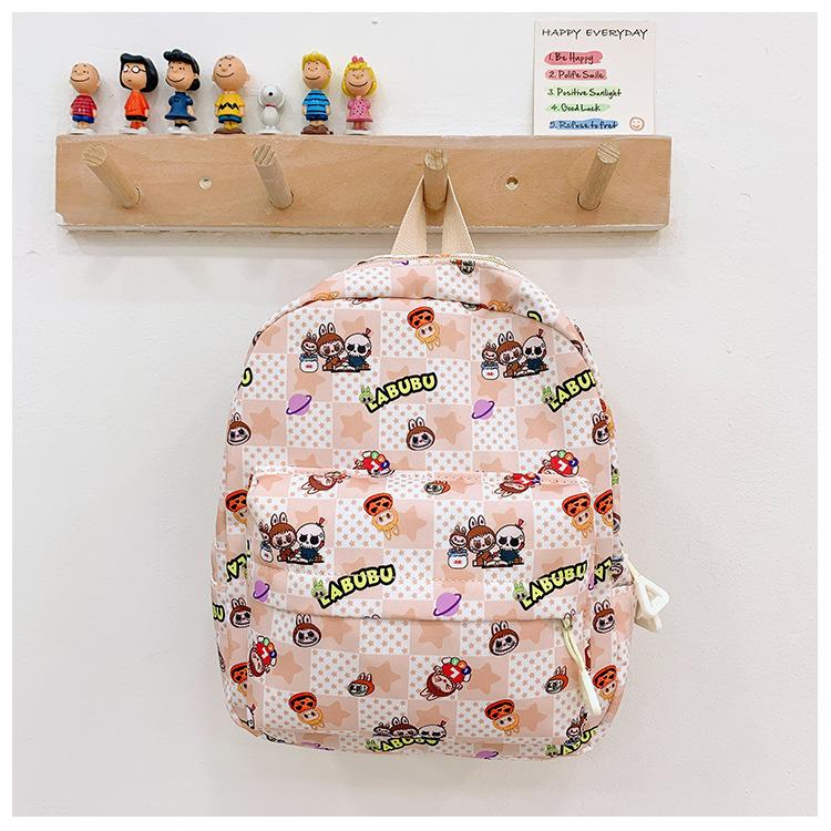 

School bag 2025 spring double shoulder school bag cartoon cute load reduction backpack rabub leisure bag Small хакі