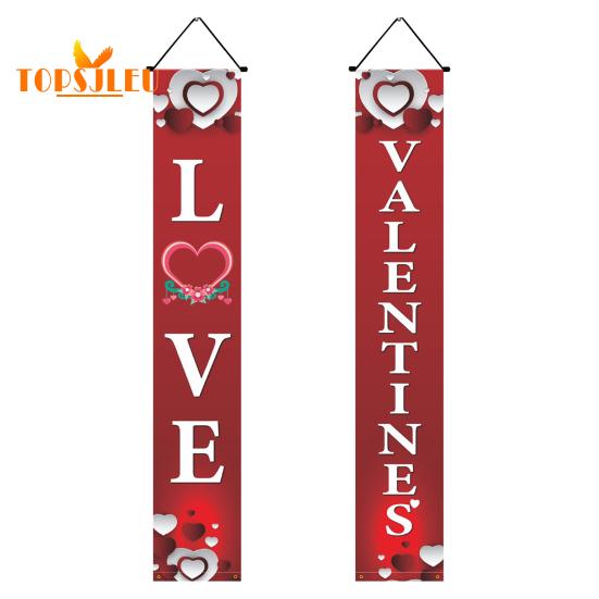 1 Paar Valentinstags-Paare, auffälliges Banner zum Aufhängen an der Tür mit klarem Muster, für die Feiertagsdekoration zu Hause