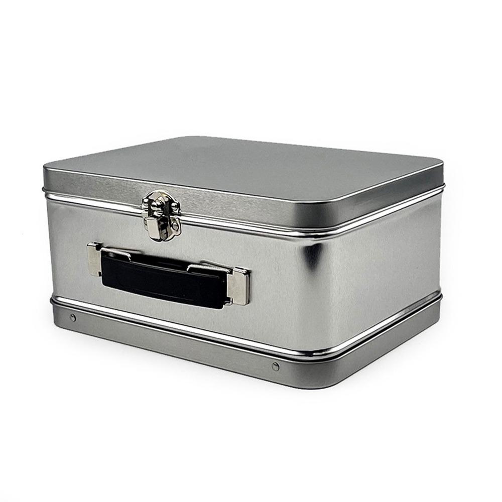 Tinplate Metal Storage Box White Black Silver Cake Packaging Box Lunch Box  Money Contain