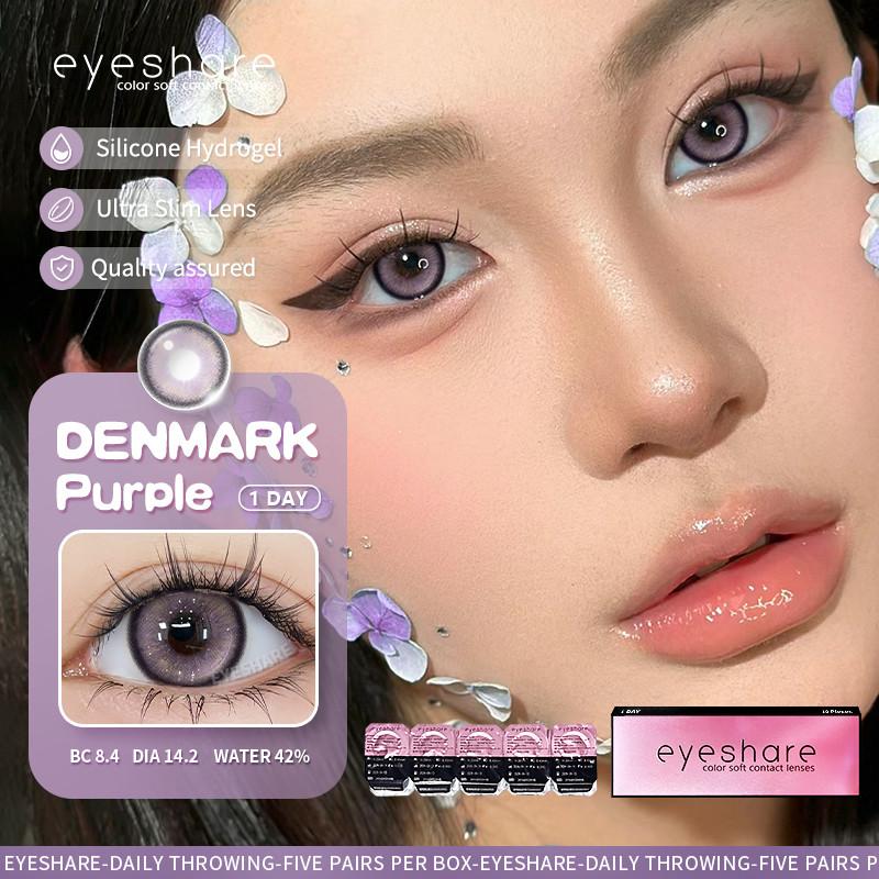 EYESHARE DENMARK New Daily Disposable Contact Lenses Colored 1Day Blue Lens 10Pcs/5Pair Eyes Lense