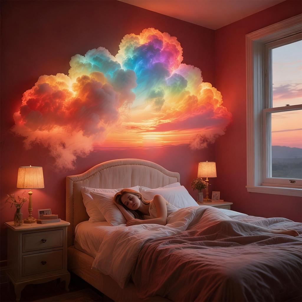 3D Cloud Lighting Light Led Lamp Multicolor Bedroom Clouds Lights Thunder Clouds Colorful Atmosphere DIY Creative Catton Cloud