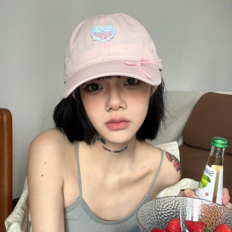 Stylish Mint Green Duck Bill Cap With Bow For Women Comfortable Cotton Spring Hat