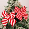Christmas Bow Set Festive Christmas Tree Bows Festive Candy Cane Stripes Christmas Bows for Wreath Garland Indoor for Wedding