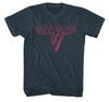 Official Van Halen T Shirt Classic Logo Blue Mens Unisex Vintage Rock Metal Tee