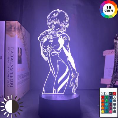 Lampa anime Neon Genesis Evangelion do wystroju pokoju lampka nocna Rgb kolorowa lampa biurkowa Ayanami Rei Manga prezent