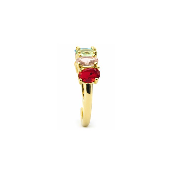 Bague Luxenter en métal brillant et alliage de zirconie finie en or jaune 18 carats - Isda