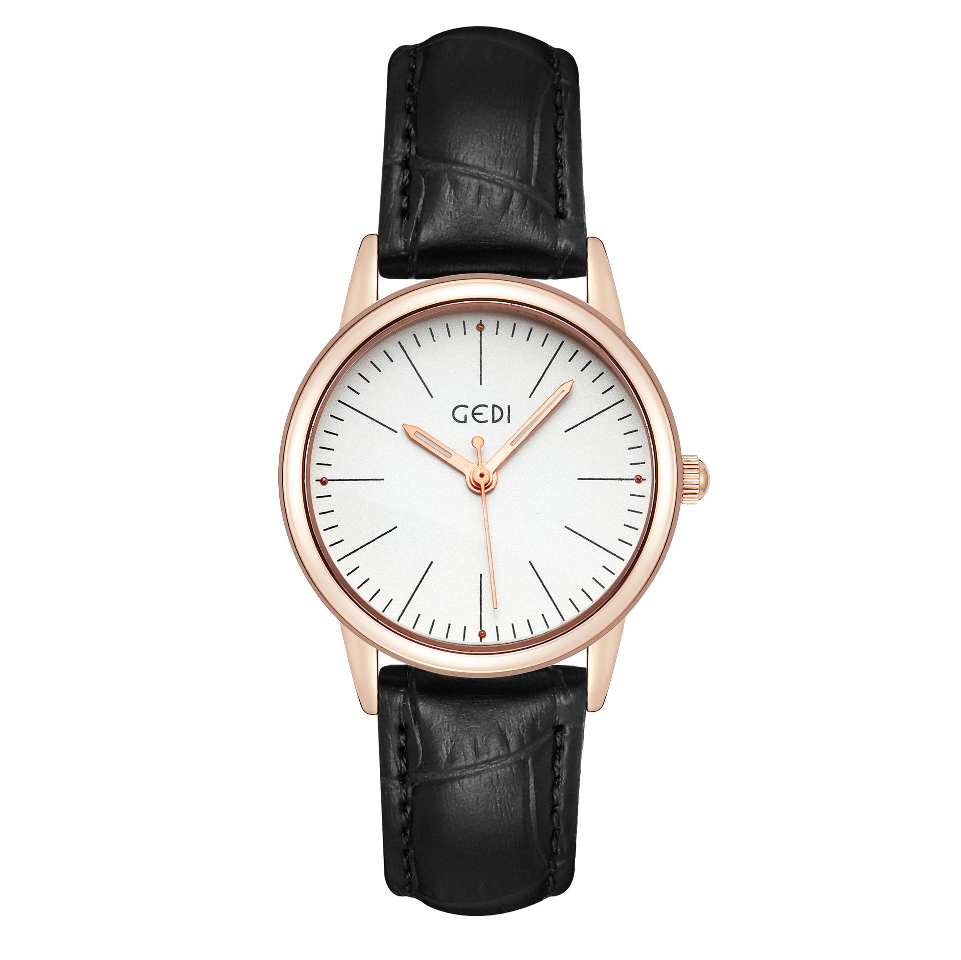 Simple And High-Value Women S Watch, High-End Leather Bamboo Strap Watch, Women S Quartz Watch