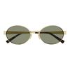 SAINT LAURENT Sunglasses Logo Temple Tips Metal Oval Frame Unisex Style Couple's Match Gold
