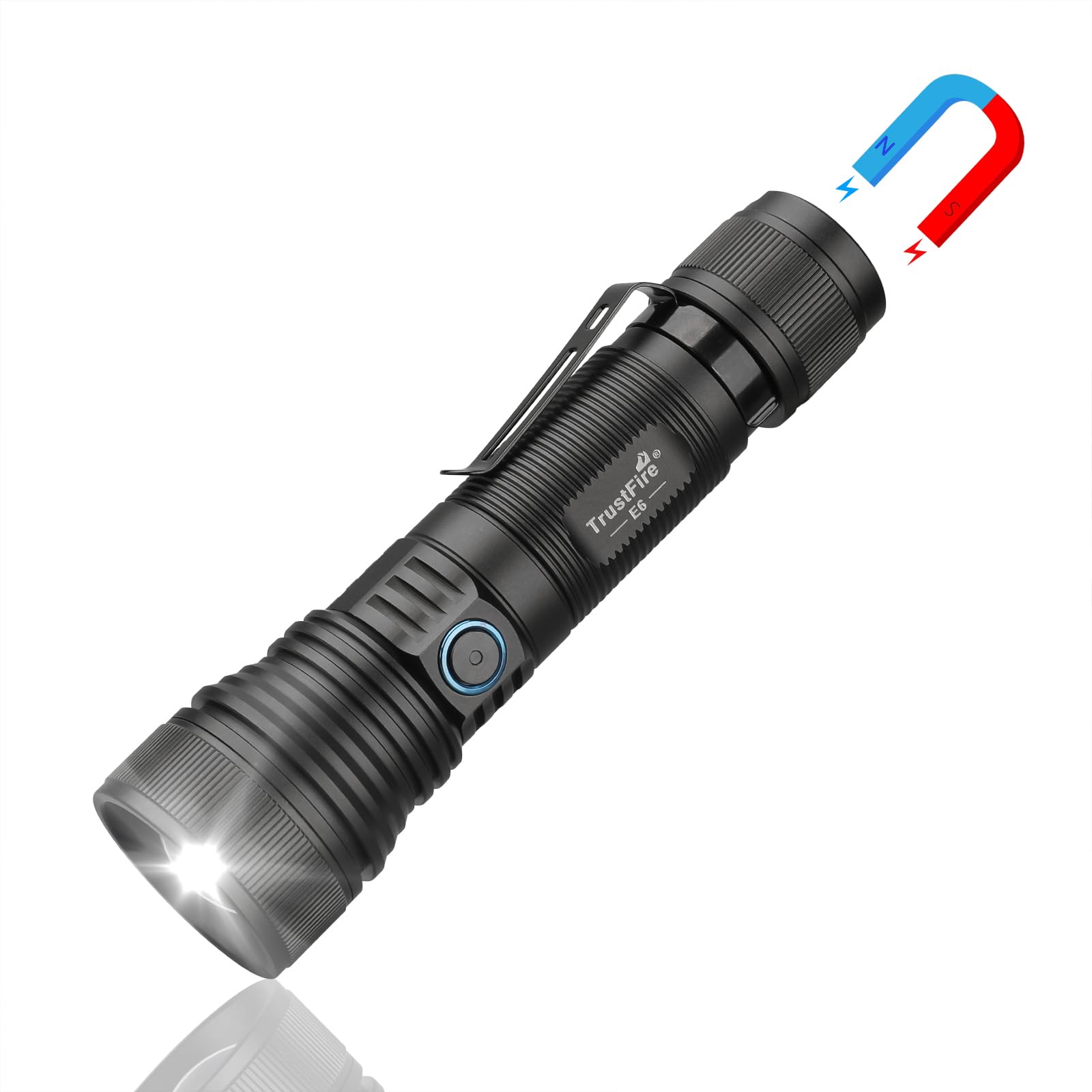 

TrustFire E6 High 1500 Зум EDC LED Магнитный Большой 550М Луч Новый Катастрофа Отключение Электроэнергии Аварийный Ночная Рыбалка Фонарик, Яркость, Люмены, чёрный