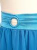 Shorts de Danse du Ventre pour Filles Chiffon Anneau O Taille Froncée Pantalon à Fente Latérale Costume d'Halloween Carnaval