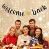 Welcome Back Banner, Returning Home Party Supplies, Happy Retirement Sign, Welcome Home Theme, Back To School Party Decorations Black Glitter