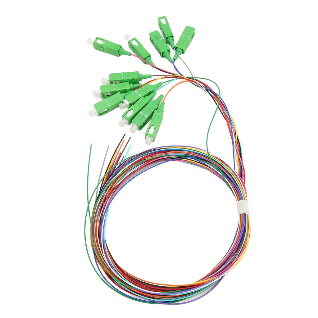 1.5 Meter Fiber Optic Pigtail 12 Strands SC APC 12 Color Single Mode Fiber Optic Pigtail for Welding Network
