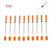 10Pcs 1Ml Disposable Plastic Sterile Insulin Syringe Orange Cap Plastic Liquid Dispenser