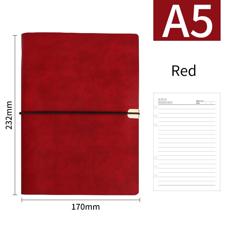 A5 B5 Business Leather Journal Notebooks 6 Ring Binder Planner with 100 Sheets  Blank Printed Loose-leaf Diary Notebook